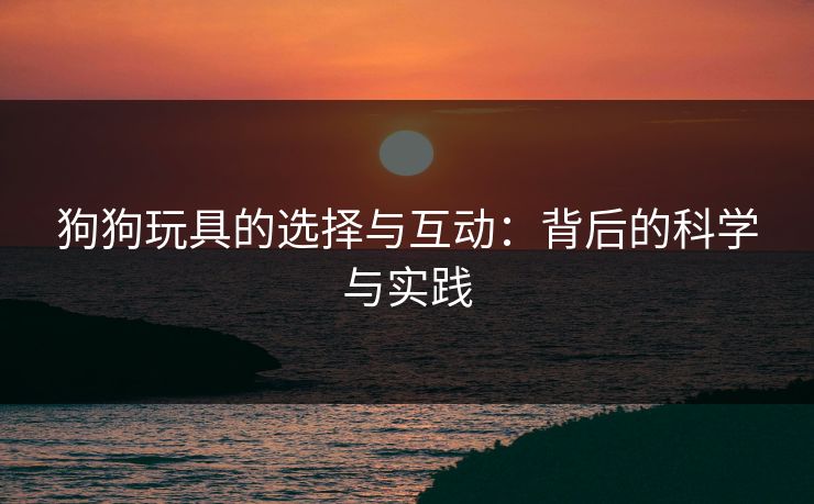 狗狗玩具的选择与互动：背后的科学与实践