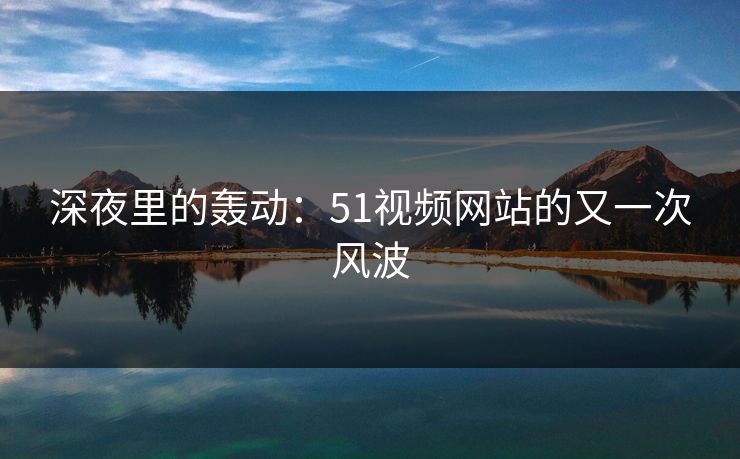 深夜里的轰动：51视频网站的又一次风波